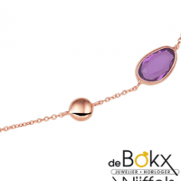 Roodgoud Collier Amethyst, roze en paarse kwarts - 55772 Roodgoud Collier Amethyst, roze en paarse kwarts - 55772