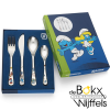 Smurfen kinderbestek met kleur 4 delig - 55996 Smurfen kinderbestek met kleur 4 delig - 55996