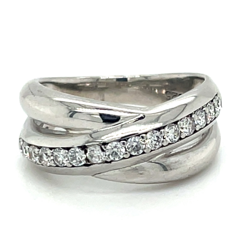 brede zilver ring maat 56 met zirkonia steentjes - 55965 brede zilver ring maat 56 met zirkonia steentjes - 55965