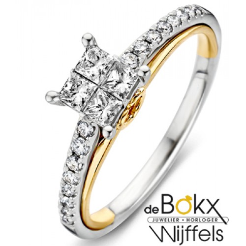 Gouden ring met diamant maat 54 - 56359