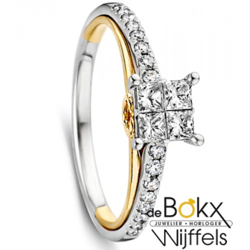 Gouden ring met diamant maat 54 - 56359