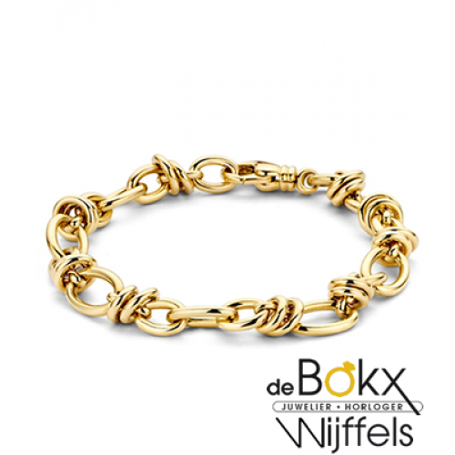 Geelgouden schakelarmband met luxe karabijnsluiting 19.5cm - 56361 Geelgouden schakelarmband met luxe karabijnsluiting 19.5cm - 56361