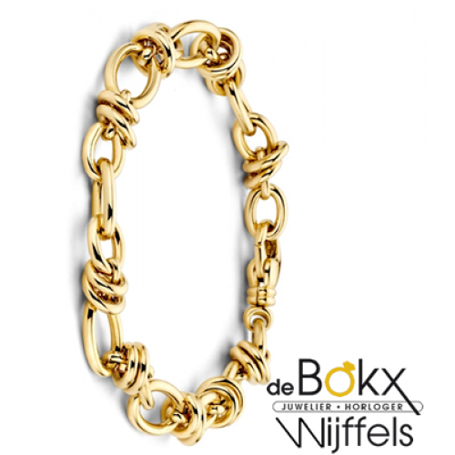 Geelgouden schakelarmband met luxe karabijnsluiting 19.5cm - 56361 Geelgouden schakelarmband met luxe karabijnsluiting 19.5cm - 56361
