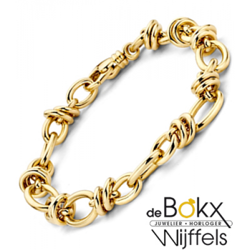 Geelgouden schakelarmband met luxe karabijnsluiting 19.5cm - 56361 Geelgouden schakelarmband met luxe karabijnsluiting 19.5cm - 56361