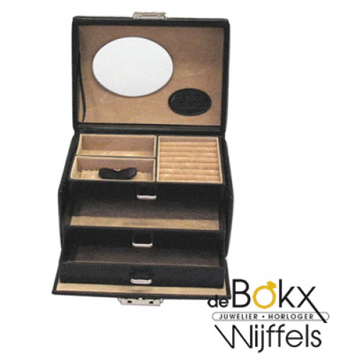 sieraden koffer windrose zwart merino 803676-8 - 56402 sieraden koffer windrose zwart merino 803676-8 - 56402