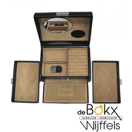 sieraden koffer windrose zwart merino 803676-8 - 56402 sieraden koffer windrose zwart merino 803676-8 - 56402