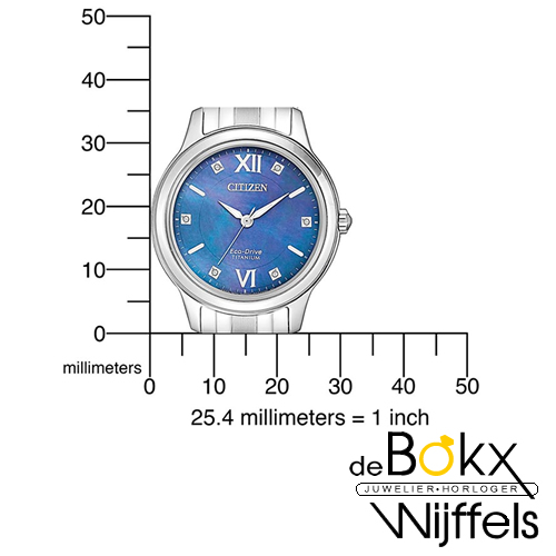 Citizen dames horloge EM0720-85N eco-drive titanium diamant - 56487 Citizen dames horloge EM0720-85N eco-drive titanium diamant - 56487