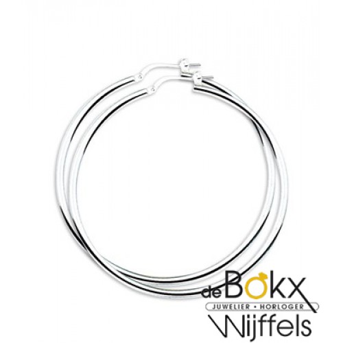 Oorbellen zilver (grote ringen) 50mm - 56558