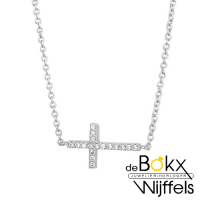 kruis met zirkonia en ketting in zilver - 56669 kruis met zirkonia en ketting in zilver - 56669