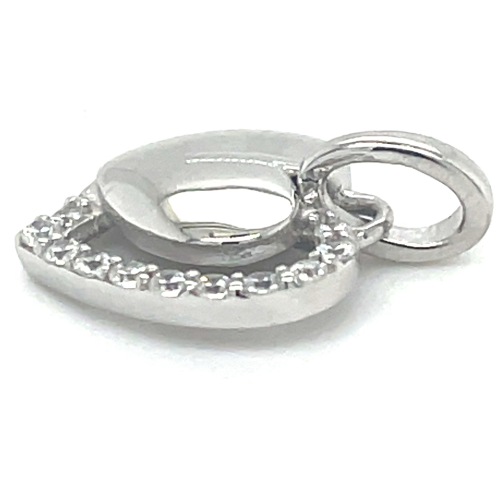 2 hartjes hanger met zirkonia in zilver - 56674 2 hartjes hanger met zirkonia in zilver - 56674