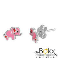 oorknopen zilver roze olifant - 55917 oorknopen zilver roze olifant - 55917