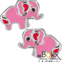 oorknopen zilver roze olifant - 55917 oorknopen zilver roze olifant - 55917