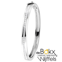 Bangel armband massief zilver met zirkonia - 56683 Bangel armband massief zilver met zirkonia - 56683