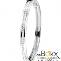 Bangel armband massief zilver met zirkonia - 56683