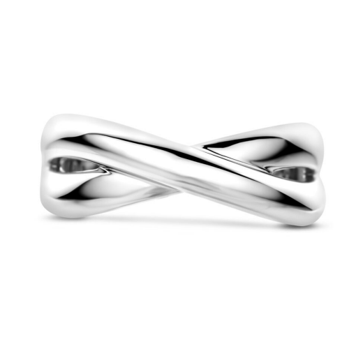 Gerhodineerd zilveren ring met een breedte van 7.5mm  maat 56 - 56868