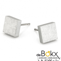 Clic by suzanne oorknoppen vierkant ijsmattering - 56775 Clic by suzanne oorknoppen vierkant ijsmattering - 56775