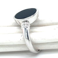 Zilver zegelring met onix maat 54 - 56786 Zilver zegelring met onix maat 54 - 56786