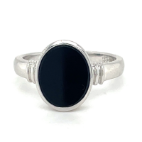 Zilver zegelring met onix maat 54 - 56786 Zilver zegelring met onix maat 54 - 56786