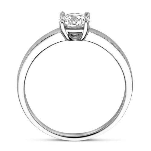 Zilver ring met 1 zirkonia maat 56 - 55942