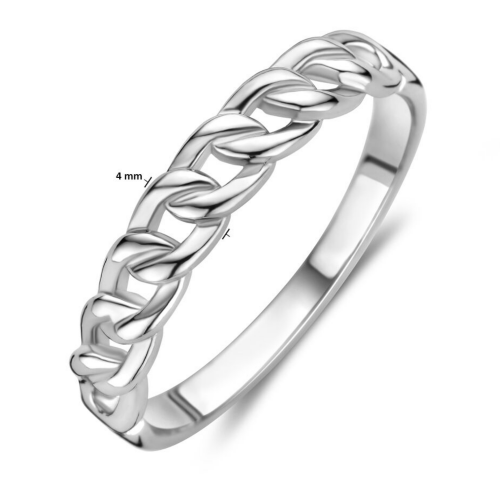 Gourmet ring zilver gerhodineerd maat 56 - 56019