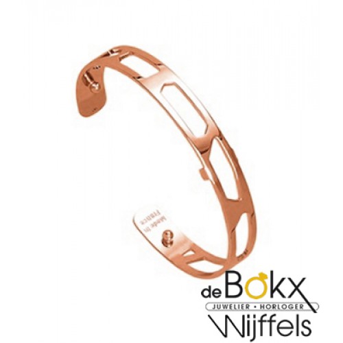 les Georgettes armband 8mm Girafe roze met leren bandje nude/ aquatic. - 56025