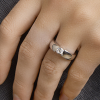 Zilver ring met zirkonia steen maat ring 56 - 55947