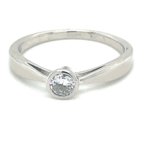 Zilver ring maat 56 met glimmende zirkonia steen 4mm - 55948