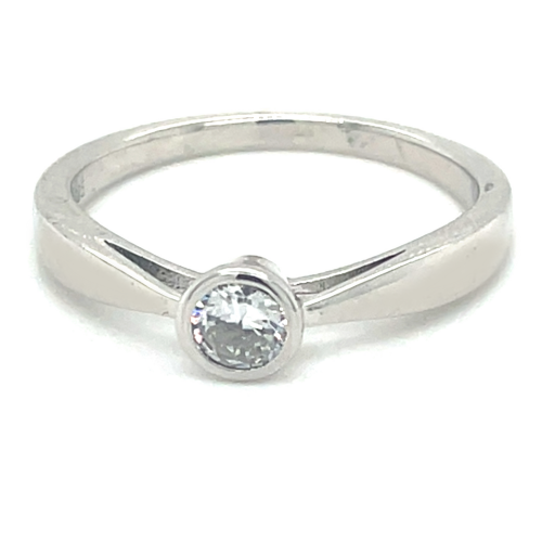 Zilver ring maat 56 met glimmende zirkonia steen 4mm - 55948