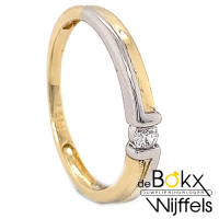 Damesring bicolour goud met zirkonia maat 55 - 56545 Damesring bicolour goud met zirkonia maat 55 - 56545