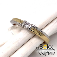 Damesring bicolour goud met zirkonia maat 55 - 56545 Damesring bicolour goud met zirkonia maat 55 - 56545