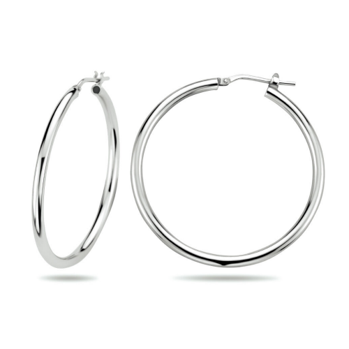 Zilveren oorbellen (grote ringen) 40mm - 56560