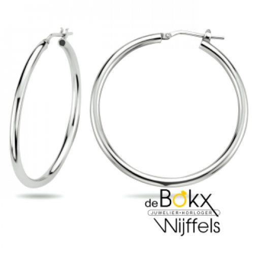 Zilveren oorbellen (grote ringen) 40mm - 56560