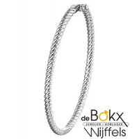 Bangle armband met scharnier in zilver met golvende vormen naast elkaar - 56793 Bangle armband met scharnier in zilver met golvende vormen naast elkaar - 56793