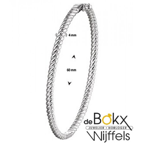 Bangle armband met scharnier in zilver - 56793