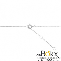 Witgouden ketting met cirkel hanger vol zirkonia steentjes - 56815 Witgouden ketting met cirkel hanger vol zirkonia steentjes - 56815