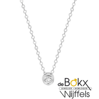 Witgoud collier met diamant hanger 41-45cm - 56816 Witgoud collier met diamant hanger 41-45cm - 56816