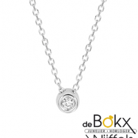 Witgoud collier met diamant hanger 41-45cm - 56816 Witgoud collier met diamant hanger 41-45cm - 56816