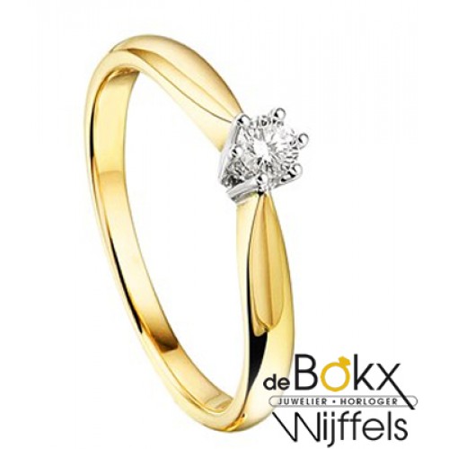Gouden ring met diamant maat 53 - 56819