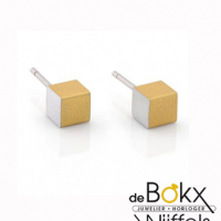 Clic by suzanne oorstekers geel mini kubus O28G - 54066 Clic by suzanne oorstekers geel mini kubus O28G - 54066