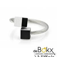 Clic by suzanne ring voor elke vinger met zwart blokje - 54668