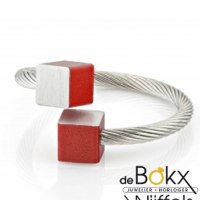 Clic by suzanne ring met mat rode blokjes voor elke maat - 56265