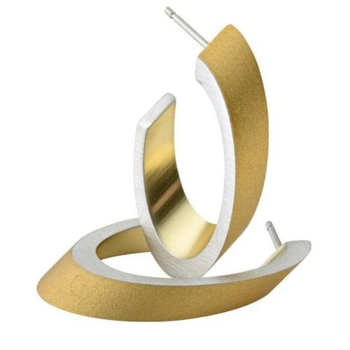 Clic by suzanne oorbellen O21G goud kleur creool ovaal in verstek met steker - 56280