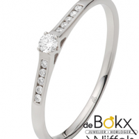 Witgouden verlovingsring met 11 diamant met in totaal 0.10crt in 9  karaat van Rauschmayer maat 52 - 56294
