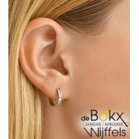 Wit gouden oorringen met zirkonia - 57079 Wit gouden oorringen met zirkonia - 57079