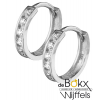 Wit gouden oorringen met zirkonia - 57079 Wit gouden oorringen met zirkonia - 57079