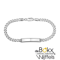 graveer armband zilver met gourmet schakel - 56093