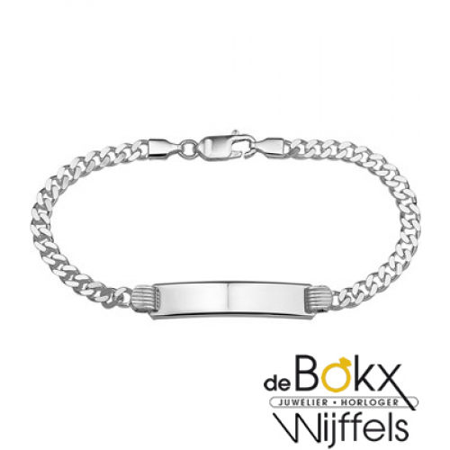 graveerarmband zilver 20cm met gourmet schakel - 56094 graveerarmband zilver 20cm met gourmet schakel - 56094