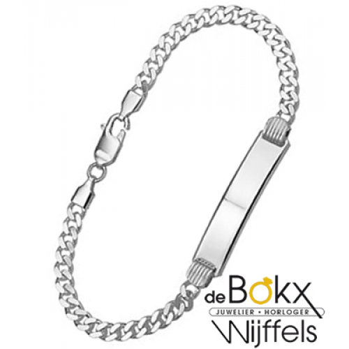 graveerarmband zilver 20cm met gourmet schakel - 56094 graveerarmband zilver 20cm met gourmet schakel - 56094