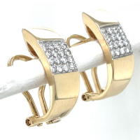 Diamanten geel gouden oorring met 32x 0.39crt diamant - 58641 Diamanten geel gouden oorring met 32x 0.39crt diamant - 58641