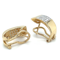 Diamanten geel gouden oorring met 32x 0.39crt diamant - 58641 Diamanten geel gouden oorring met 32x 0.39crt diamant - 58641